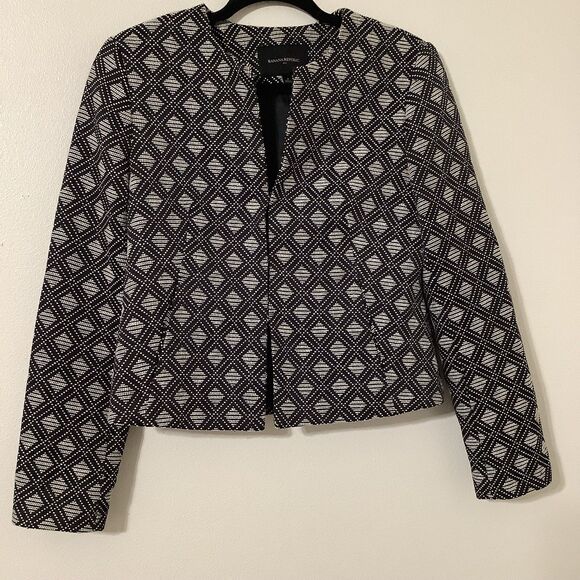 Banana Republic Embroidered Diamond Old Money Preppy Academic Modest Blazer 4 - Picture 1 of 9